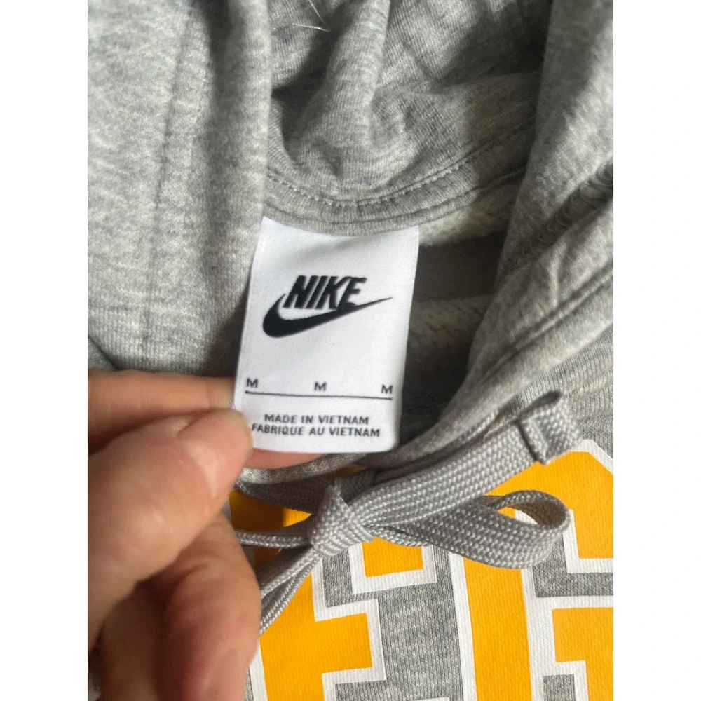 Nike Oregon Ducks Hoodie Womens Medium Gray Yellow Pullover Sweatshirt UO Logo